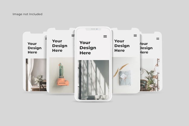 Mockup di app di presentazione per smartphone in argilla