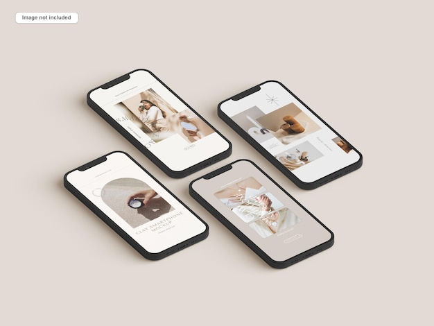 Mockup di presentazione per smartphone in argilla