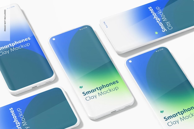 Clay Smartphones mockup set