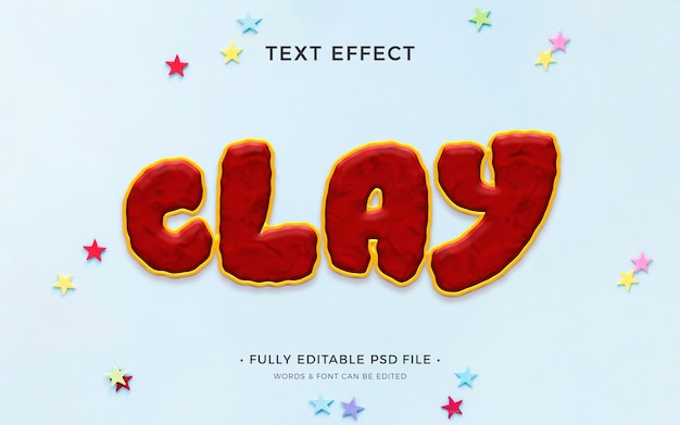 PSD clay text effect