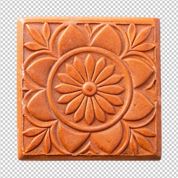 PSD clay tile on transparent background