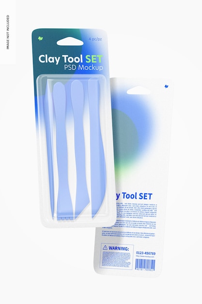 Clay tool mockup-set, drijvend