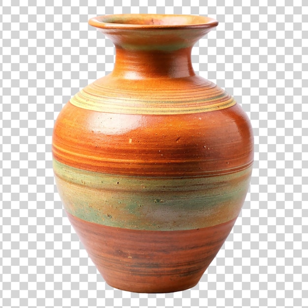 PSD clay vase isolated on transparent background