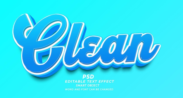 Clean 3d editable text psd photoshop template