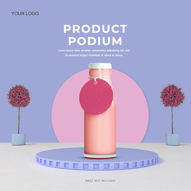 Clean 3d product podium template