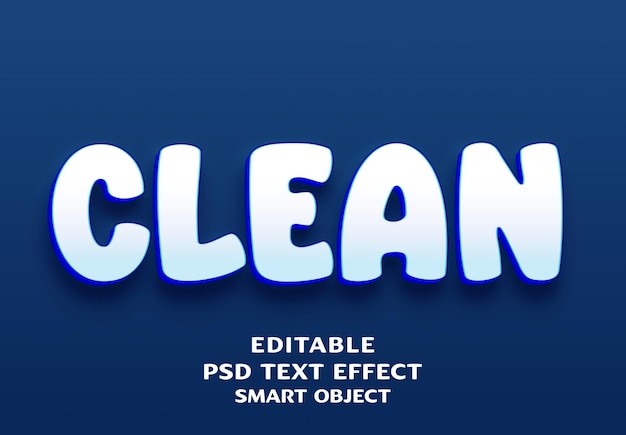 PSD clean 3d text effect design