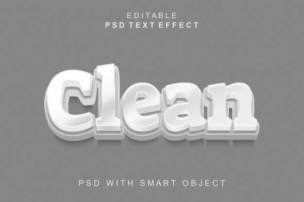 Clean 3d text effect