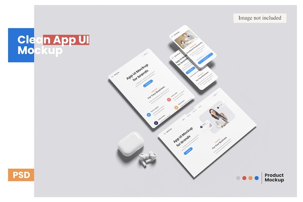 clean app ui mockup for showcasing your design to clients