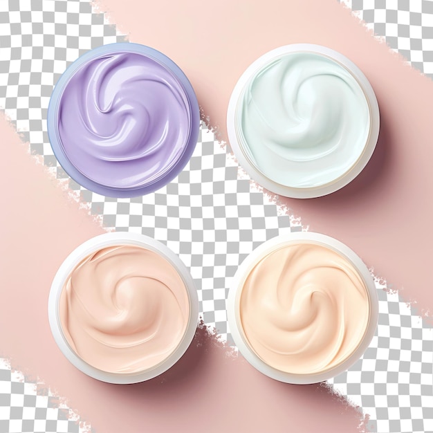 PSD clean beauty cream swatch on pastel background with minimalistic isolation