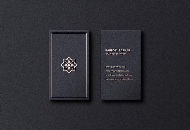 PSD mockup di biglietto da visita nero pulito premium psd