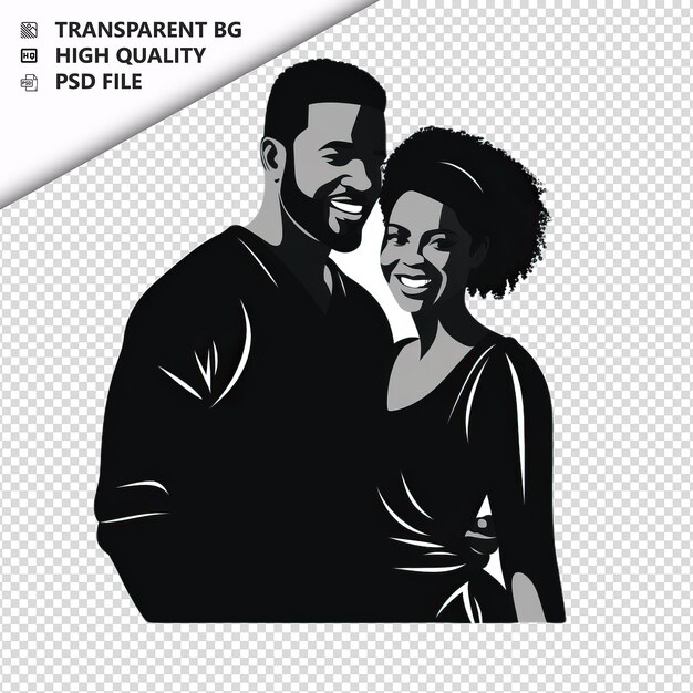 PSD clean black couple flat icon style white background isola