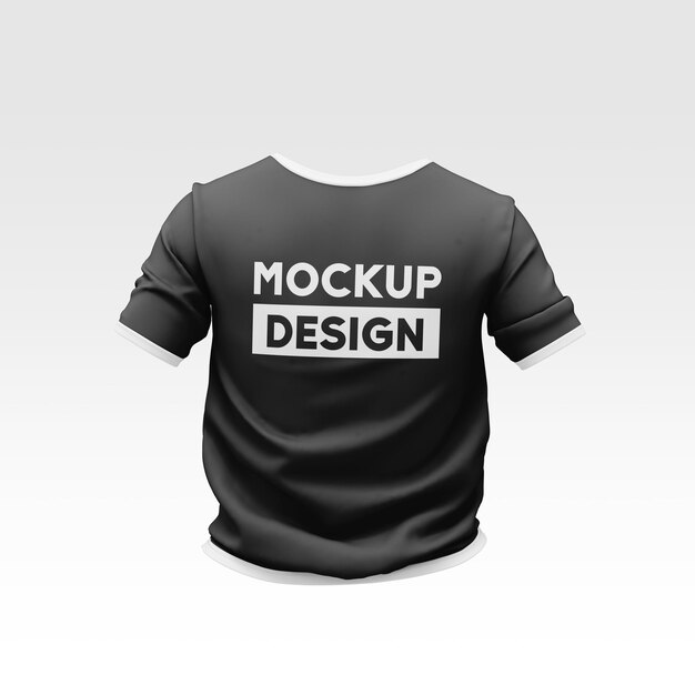 PSD clean black tshirt back side mockup