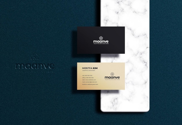 Clean business card & logo mockup Premium Psd