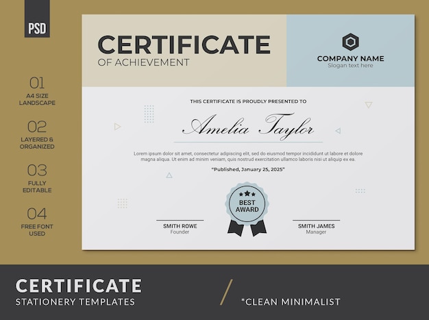 Clean certificate templates