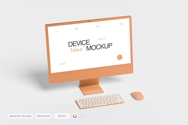 clean computer mockup showcasing blank screen for website or application presentation