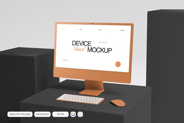 clean computer mockup showcasing blank screen for website or application presentation