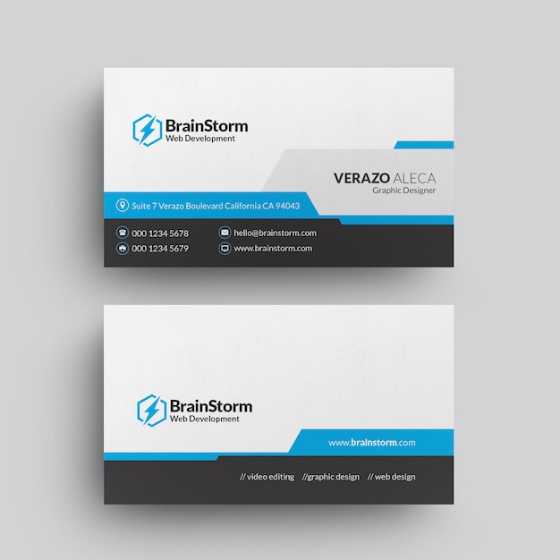 clean corporate business card template