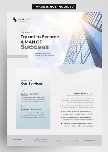 PSD clean corporate flyer template design