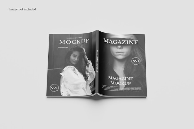 Clean cover and backcover a4 magazine mockup