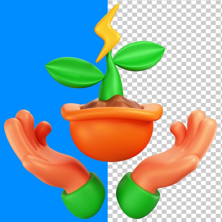 PSD clean energy 3d icon illustration