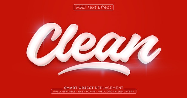 Clean glossy text effect editable 3D style