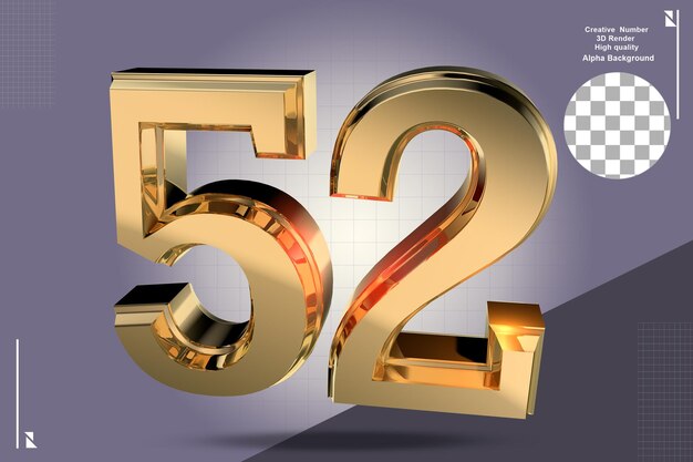 PSD oro pulito 3d numero 52