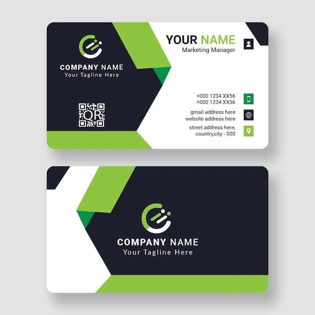 PSD clean and green business card template