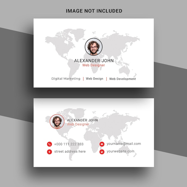 PSD clean individual business card psd template