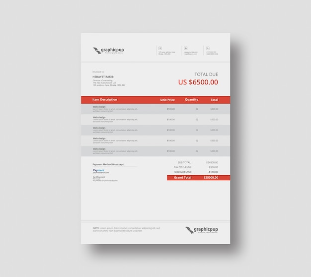 PSD clean invoice design template