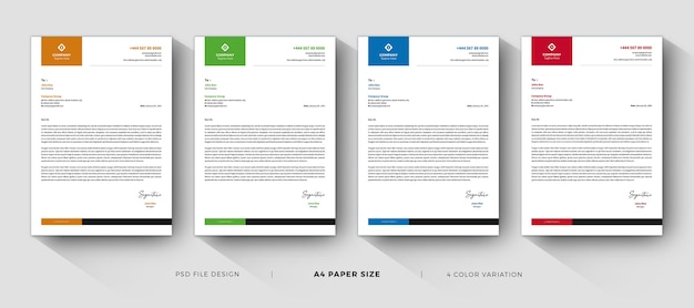 PSD clean letterhead templates professional and modern design