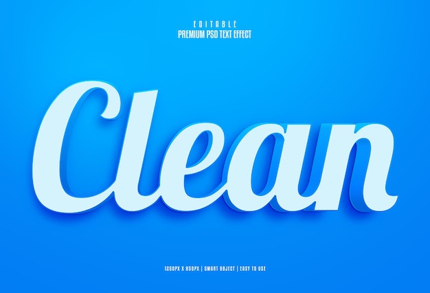 PSD clean minimal blue psd text effect maker