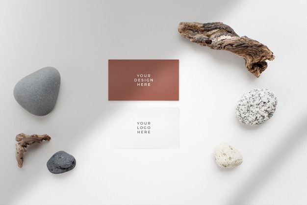 Clean minimal business card mockup background psd file