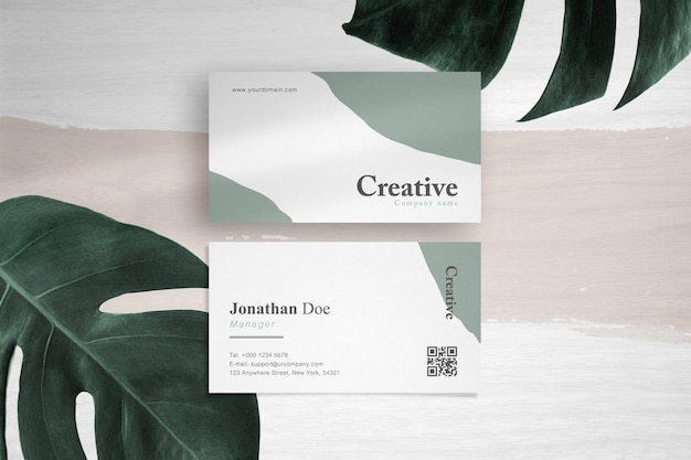 Clean minimal business card mockup vol 8