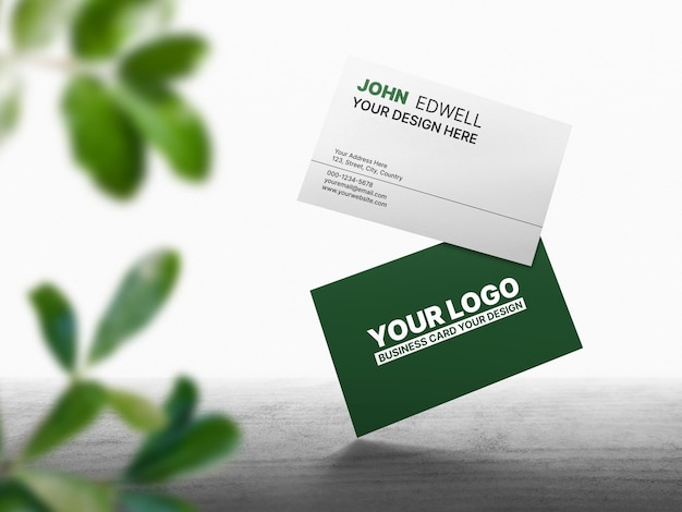 Clean minimal business card mockup