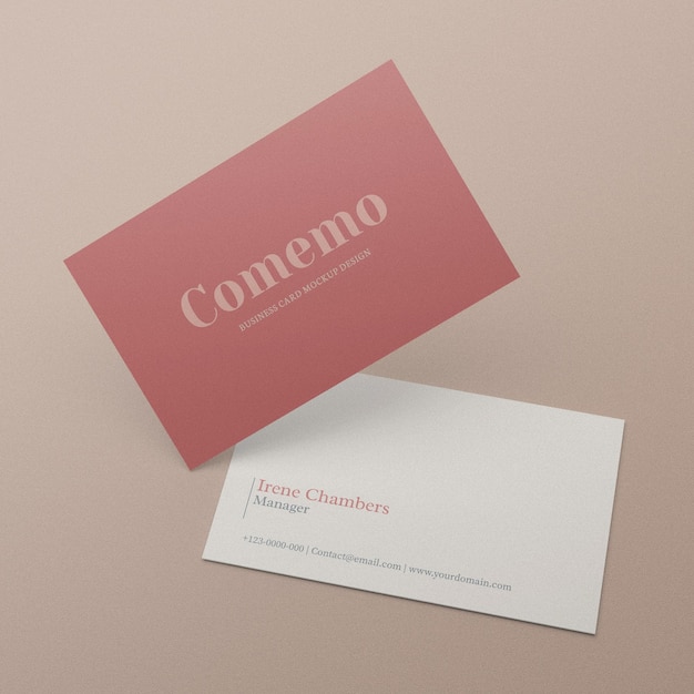 Clean minimal business card mockup