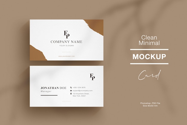 PSD clean minimal business card mockup