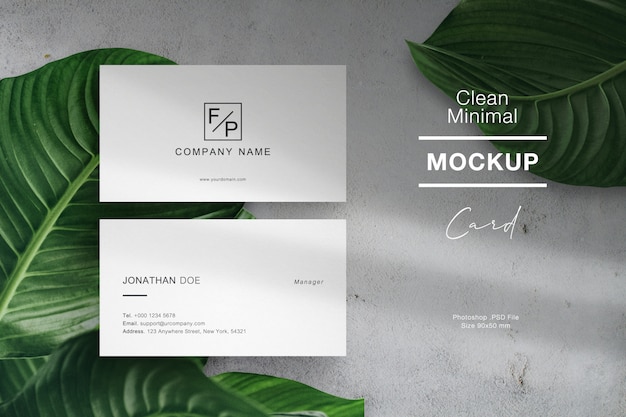 Clean minimal business card mockup