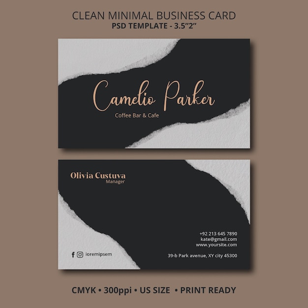 PSD clean minimal business card psd template