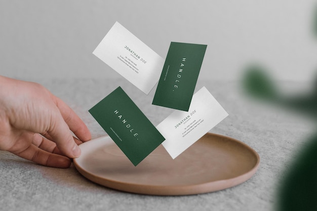 Clean minimal business cards mockup