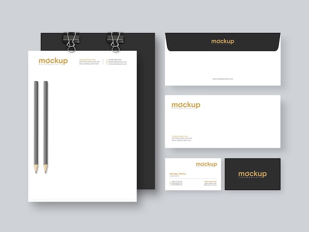 PSD mockup di cancelleria minimo pulito