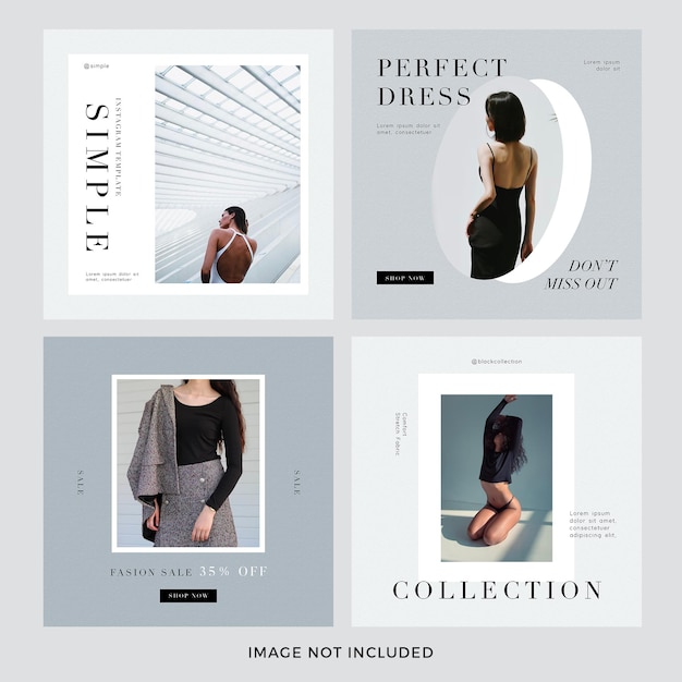 Clean minimal style instagram post set premium psd