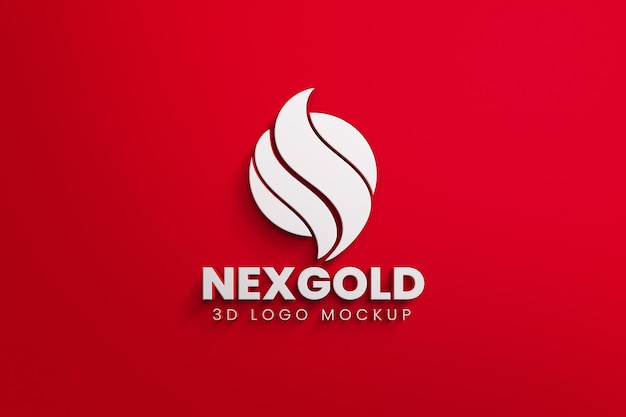 Pulisci il modello di mockup del logo 3d minimalista