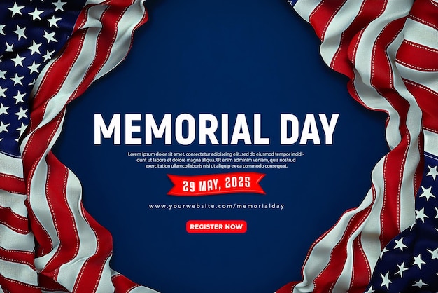 A clean minimalist background featuring two American flags partially draped on the left and right s