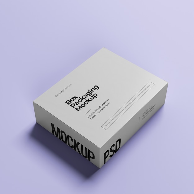 PSD Чистый минималистский макет коробки