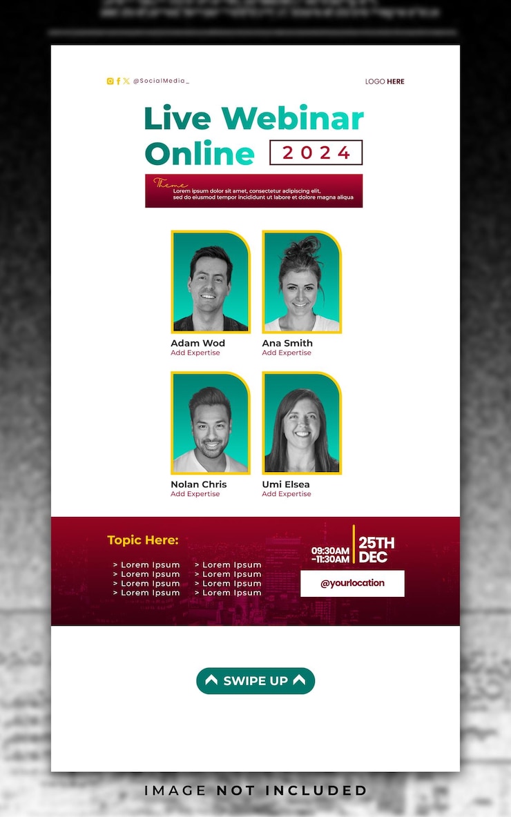 PSD clean minimalist webinar social media template