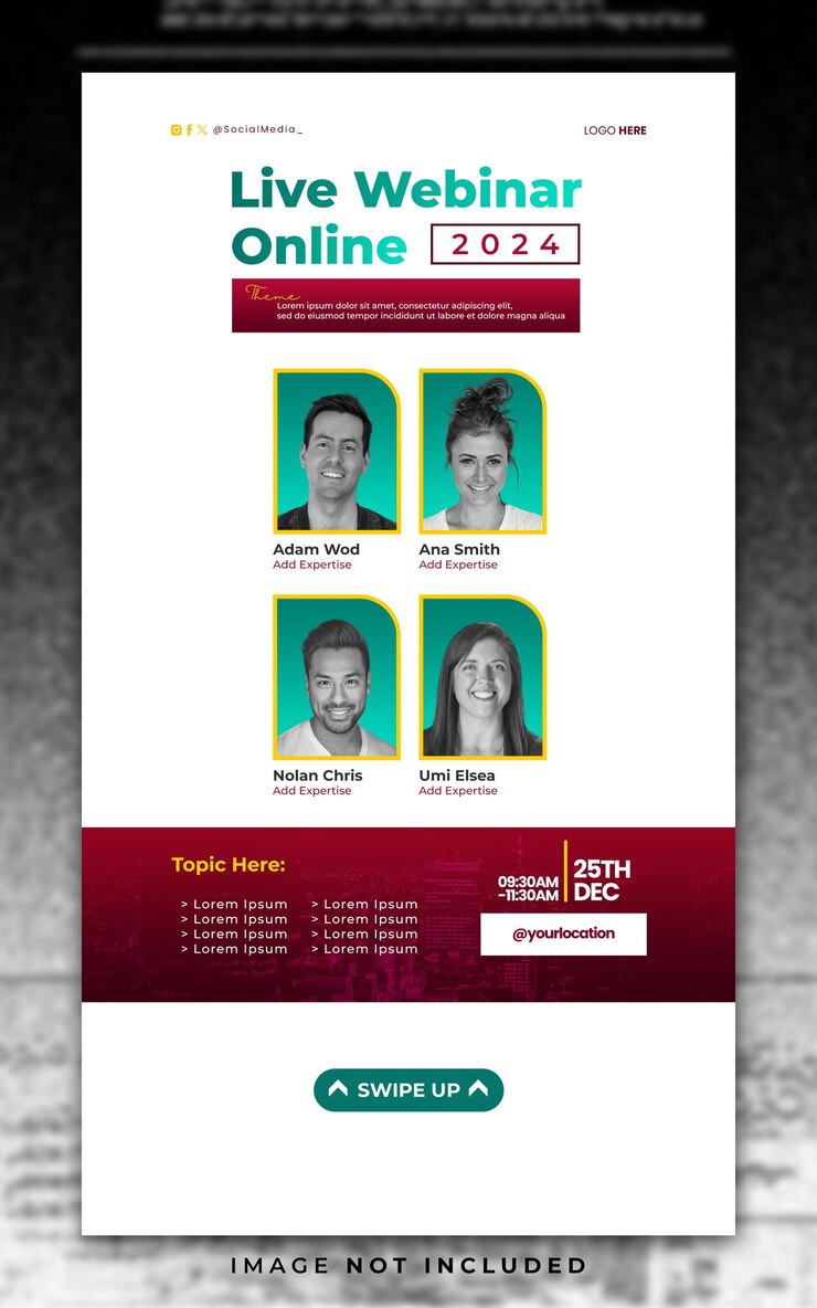 PSD clean minimalist webinar social media template