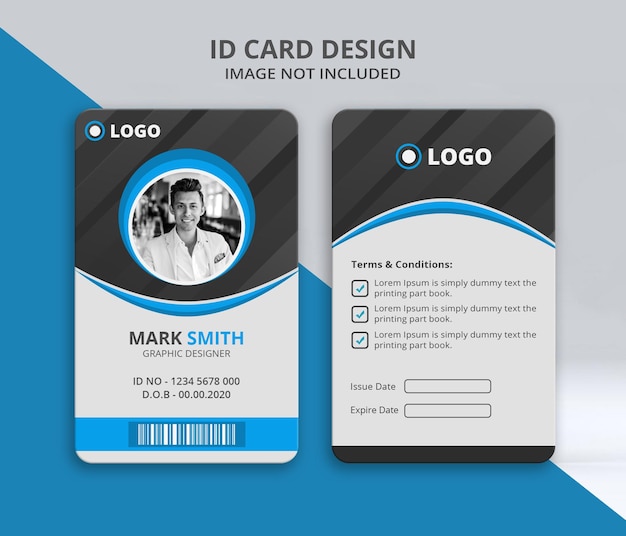 Clean modern employee id card design