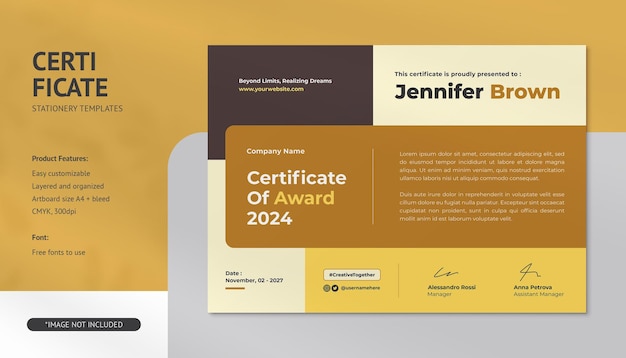Clean Modern and Professional Certificate