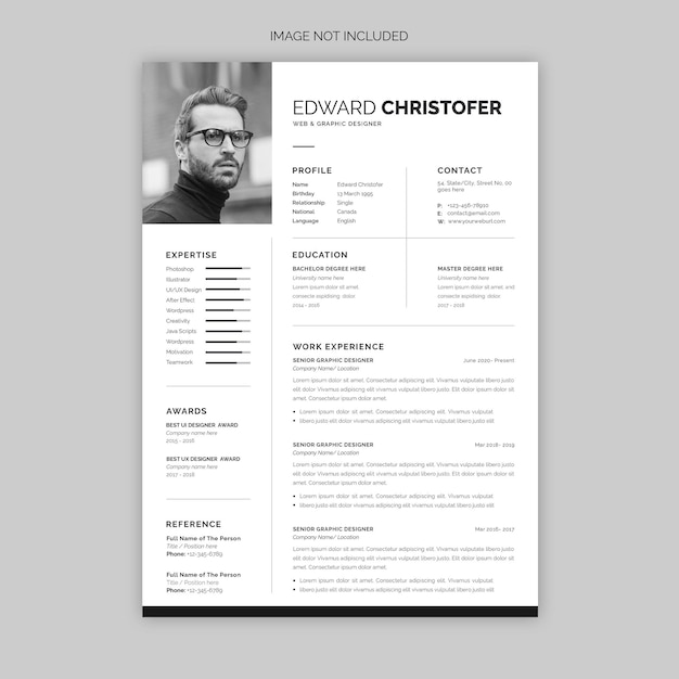 Clean and modern resume or cv template