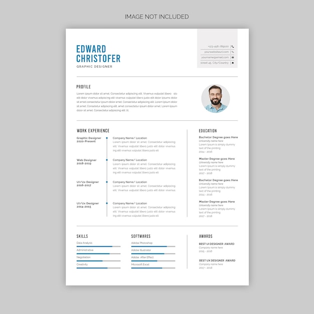 Clean and modern resume or cv template